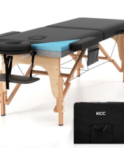 KCC Memory Foam Massage Table Premium Portable Foldable Massage Bed Height Adjustable, 84 Inches Long 28 Inchs Wide Home Salon Spa Bed Tattoo Table with Accessories &Carrying Case, Easy Set Up