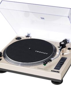 Crosley C100BT-CP Belt-Drive Bluetooth Turntable Record Player with Adjustable Counterweight, Champagne