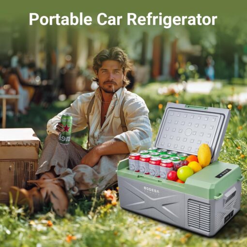 BODEGACOOLER 12 Volt Car Refrigerator, 17.1 Quart Portable Freezer,-4℉-68℉ Car Fridge, Electric Cooler 12/24V DC100-240 Volt AC for Outdoor, Vehicles, Travel, Camping, RV, Home Use - Image 3