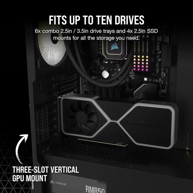 CORSAIR 7000D AIRFLOW Full-Tower ATX PC Case – High-Airflow Front Panel – Spacious Interior – Easy Cable Management – 3x 140mm AirGuide Fans with PWM Repeater Included – Black - Image 5