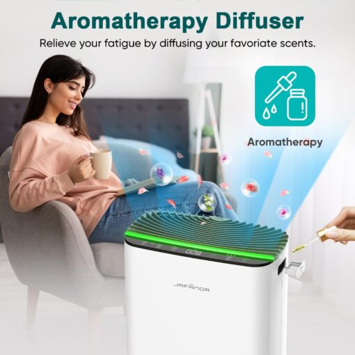 Jafända HEPA Air Purifier for Bedroom, Allergen Air Cleaners for Home Large Room up to 1226ft², Mold Air Purifiers for Home, True HEPA Air Filter Removes 99.97% Pet Dander/Hair, Pollen Dust Smoke&VOCs - Image 6