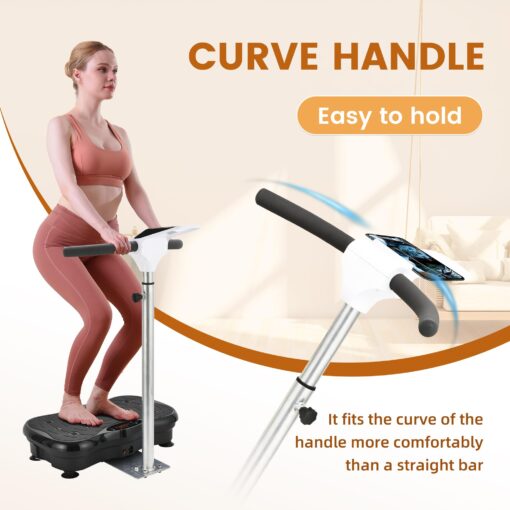 EILISON FIRMHOLD Handle Vibration Plate Exercise Machine for Lymphatic Drainage- Full Body Workout Vibration Platform for Weight Loss, 350lbs Vibration Plate for Beginners & Recovery (Handle Black) - Image 2
