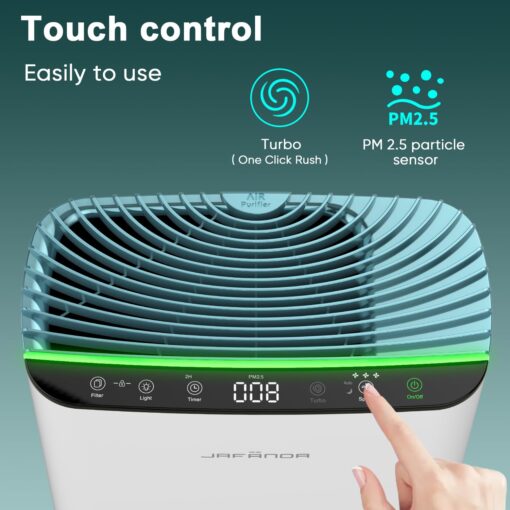 Jafända HEPA Air Purifiers for Home Large Rooms up to 1226ft², Quiet Air Cleaner for Bedroom Office, True HEPA Air Filter Capture 99.97% of Allergens, Pet Dander/Hair, Pollen, Dust, Mold, Smoke, Odors - Image 3