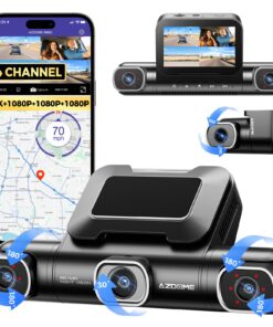 AZDOME 360° 4 Channel Dash Cam with 4 Adjustable Lenses, 128GB eMMC, 2K+1080P*3 Dashcam Front and Rear Inside Left Right, 5G WiFi Dash Camera for Cars, IR Night Vision, Parking Mode, M660