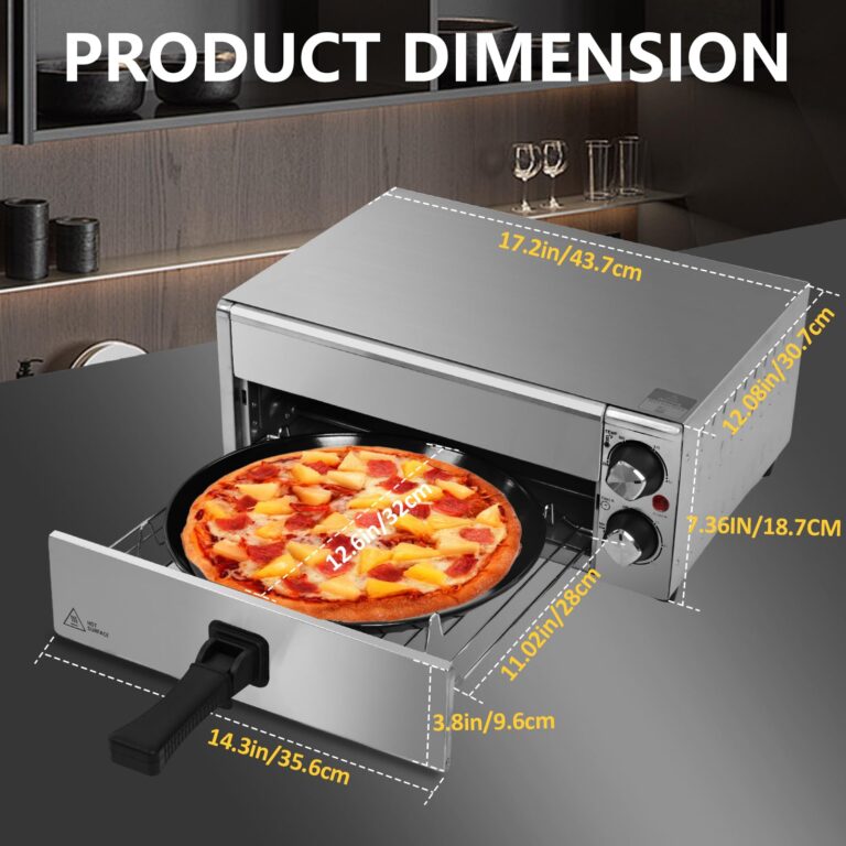 Hijolla Electric Pizza Oven Commercial Pizza Maker Countertop Pizza Machine 1200w With Timer, Stainless Steel Pizza Cooker,Indoor Countertop Pizza Oven For Home、Restaurant & Commercial Use - Image 3