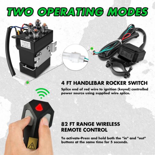 STEGODON 4500 Winch 12V Electric ATV/UTV Winch with Synthetic Rope,2pcs Wireless Remote and Winch Stopper for Towing Jeep Off-Road SUV Truck Car Trailer Boat - Image 4