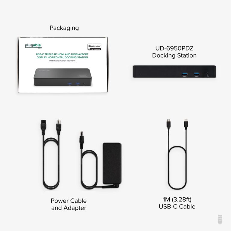 Plugable 12-in-1 USB C Triple Monitor Docking Station, Triple 4K Displays with 3X HDMI or 3X DisplayPort, Compatible with Mac, Windows, Thunderbolt, USB4, USB-C (100W PD, 6X USB Ports, Ethernet) - Image 3