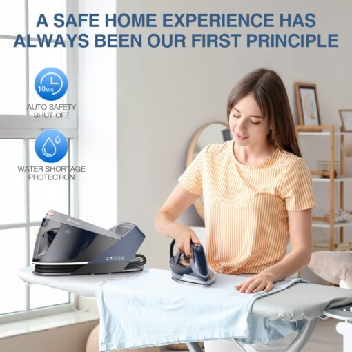 Sundu Pro Steam Station with Ceramic Soleplate, 1800W Steam Station Iron for Clothes with 1.5L Removable Water Tank, Iron Lock for Easy Carry, Auto ShutOff, Self Cleaning, Clothing Steam Iron for Home - Image 3