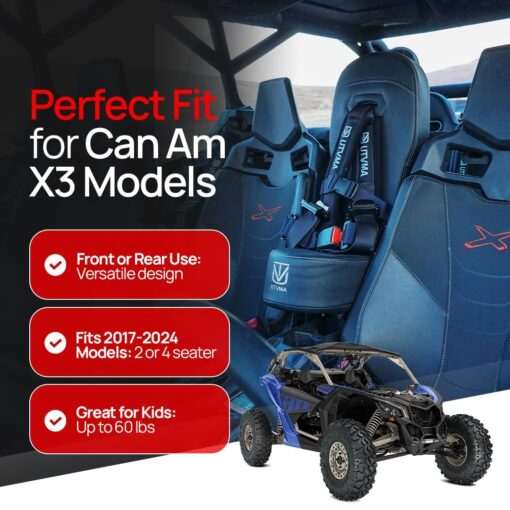 UTVMA Bump Seat Compatible With Can Am X3 - Easy Install | UTV Jump Seat | Bump Seat for Kids - Harness & All Mounting Hardware Included, Front or Rear Use | All Models of X3 | (2017-2025) - Image 7