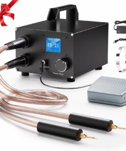 Seesii Dual Farad Spot Welder, 250 Gears Adjustable 3000F Capacitor Battery Spot Welder with 1.8'' LCD Display,Portable Spot Welder for 0.1-0.3mm Nickel Strip Welding, Ideal for Battery Pack Making