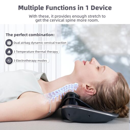 Twinklepoch Neck Stretcher for Dynamic Lifting and Exercising Cervical, Neck Massager of 3 Modes Electrotherapy and Relaxing Hot Compress, 104 to 122℉(40 to 50℃) - Image 9