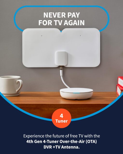 Tablo 4th Gen 4-Tuner Over-The-Air (OTA) DVR + 35-Mile Indoor TV Antenna - Watch, Pause & Record Live TV, News, Sports & Movies Throughout Your Home Over Wi-Fi - 50+ Hrs Recording - No Subscriptions - Image 9