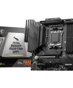 MSI MAG B650M Mortar WiFi Gaming Motherboard (AMD Ryzen 9000/8000/7000 Series Processors,AM5,DDR5,PCIe 4.0,M.2 Slots,SATA 6Gb/s,USB 3.2 Gen 2,HDMI/DP,Wi-Fi 6E,Bluetooth 5.3,2.5Gbps LAN,mATX)