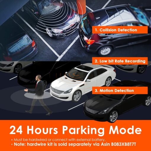 VANTRUE N4 3 Channel Dash Cam, 4K+1080P Dual Channel, 1440P+1080P+1080P Front Inside Rear Three Way Triple Car Dash Camera, IR Night Vision, Capacitor, 24 Hours Parking Mode, Support 256GB Max - Image 5