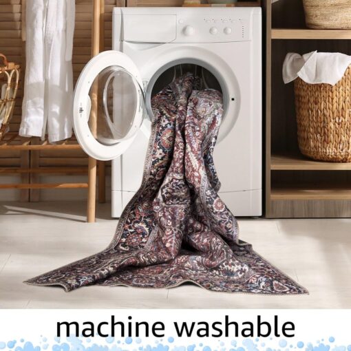 Keen Home Design 6x9 Rug - Machine Washable Area Rug with Non-Slip Backing, Ideal for Living Room, Dining Room, Bedroom - Vintage, Easy Clean, Durable, Low Pile Rug - (6' x 9') - Image 4