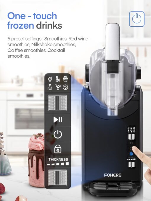 Slushie Machine, No Ice Needed, 68 oz FOHERE Slushy Machine for Home with Self-Clean Function, Professional Frozen Margarita Machine, 5 Preset Programs, Frozen Margarita, Frappé, Milkshake, and More - Image 5