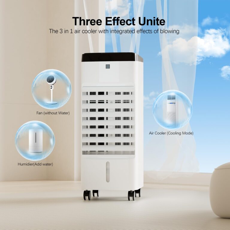 Uthfy Portable Air Conditioners, 3 In 1 Swamp Cooler with 6 Ice Packs, Evaporative Air Cooler with 120°Oscillation, 12H Timer, 3 Speeds, 4 Modes, Remote, Cooling Fan for Bedroom, Living Room, Office - Image 6