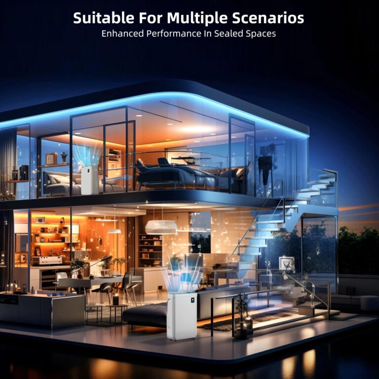 Fierscial 5000 Sq.Ft Dehumidifier for Basement, 80 Pints Quiet Dehumidifiers for Home, Large Room, Bedroom with Drain Hose, 1.7Gallon Water Tank, Smart Humidity Control & Display, 4 Operation Modes - Image 2