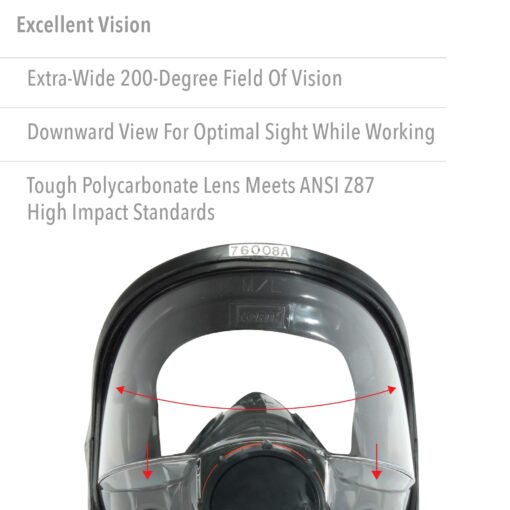 NORTH Honeywell Safety Products 760008A Safety Products, 7600 Series Full Facepiece Respirator, Dual Cartridge, Medium/Large - Image 6