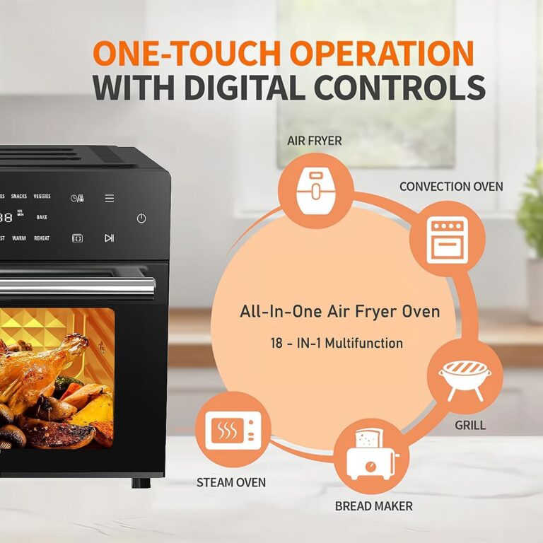 Kitchen in the box 32 QT Extra Large Toaster Oven Air Fryer Combo, 18-in-1 Convection Toaster Oven Countertop with Baking, Dehydrate and Rotisserie, 6 Accessories, 1800W - Image 8