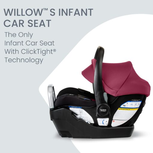 Britax Willow S Infant Car Seat with Alpine Base, ClickTight Technology, Rear Facing Car Seat with RightSize System, Ruby Onyx - Image 9
