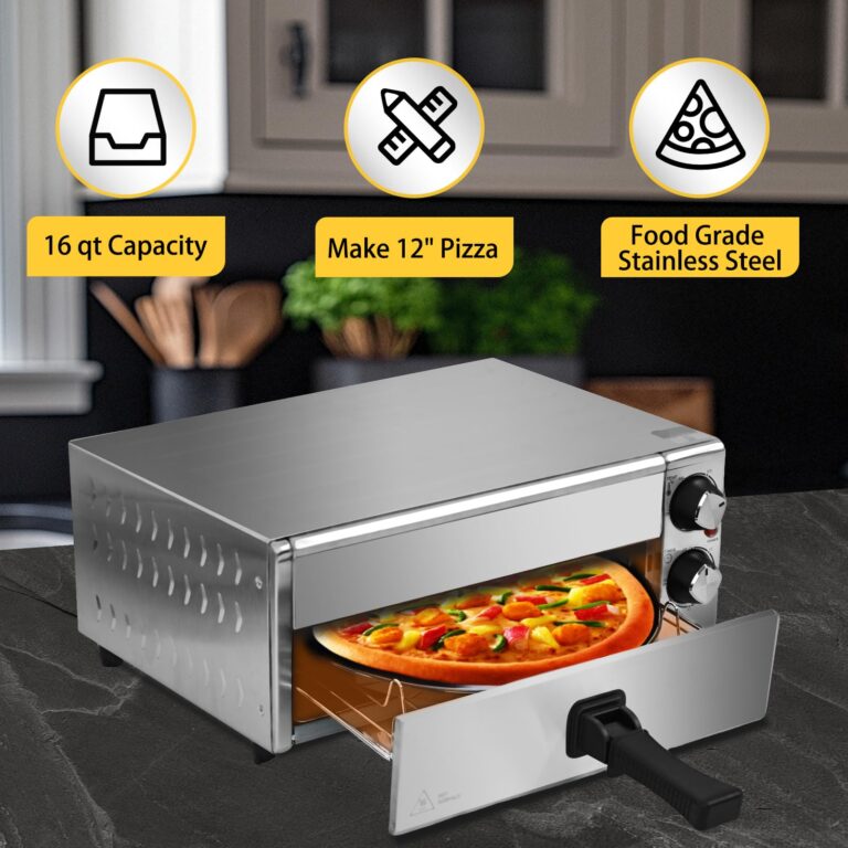 Hijolla Electric Pizza Oven Commercial Pizza Maker Countertop Pizza Machine 1200w With Timer, Stainless Steel Pizza Cooker,Indoor Countertop Pizza Oven For Home、Restaurant & Commercial Use - Image 7