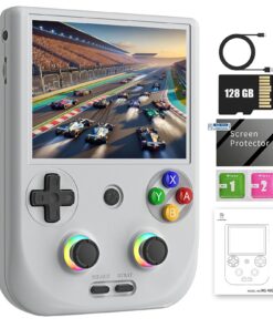 RG406V Handheld Game Console Preloaded Games RG 406V 4-inch IPS Multi-touch Screen Retro Game Console 128G UFS2.2 Android 13 Retro Emulator RG406V 5500mAh Battery 1080p DP Output WIFI Bluetooth Gray