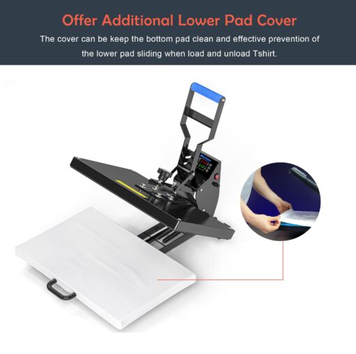 Delclynee 16" x 24" Slide Out Heat Press Machine for T Shirts, Clamshell Pull Out Lower Platen, Industrial-Quality Digital Sublimation Printer for Heat Transfer Vinyl - Image 5