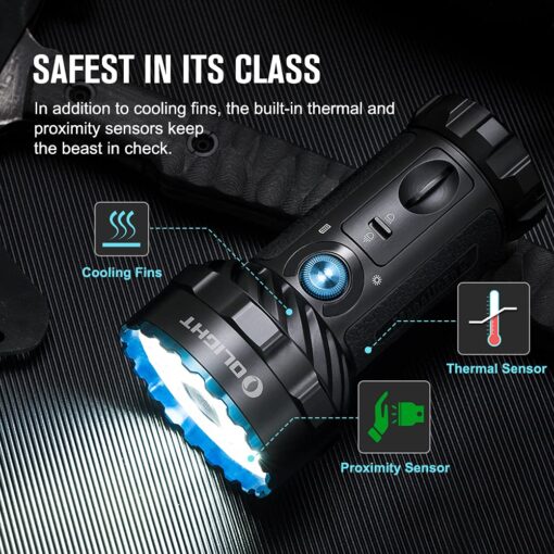 OLIGHT Marauder 2 Rechargeable Handheld Flashlight 14,000 Lumens Ultra Bright Light with 3X Build-in Battery Pack for Home, Outdoors, Emergency Use - Image 3