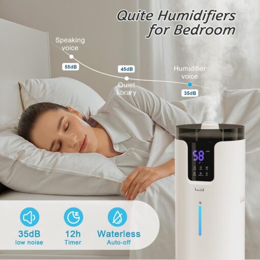 Humidifier large room, Lacidoll 16L/4.2Gal Whole house Humidifier 2000 sq.ft. Ultrasonic Cool Mist Humidifier for Home with Extension Tube, Quiet Bedroom Humidifier with Aroma Box, White - Image 5