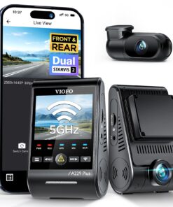 VIOFO A229 Plus Dash Cam Front and Rear, Dual STARVIS 2 Sensors, 2 Channel HDR, 1440P+1440P Voice Control Car Dash Camera, 5GHz Wi-Fi, Support 512GB Max, Voice Control, Ultra-Precise GPS