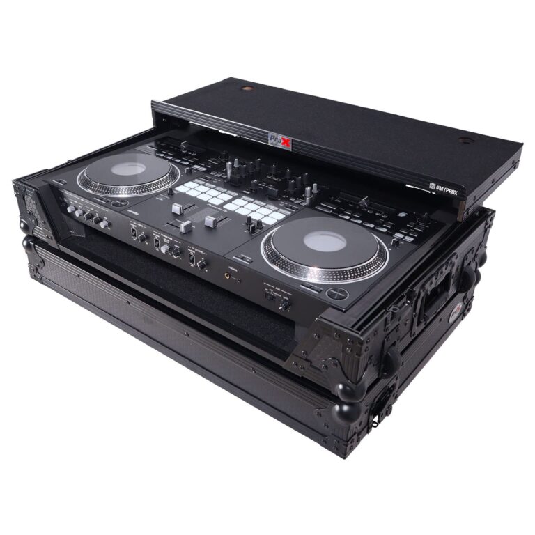ProX Live Performance Gear ATA Style Flight Case for Pioneer DDJ-REV7 DJ Controller with Laptop Shelf Wheels and 1U Rackspace Black Finish - Image 5