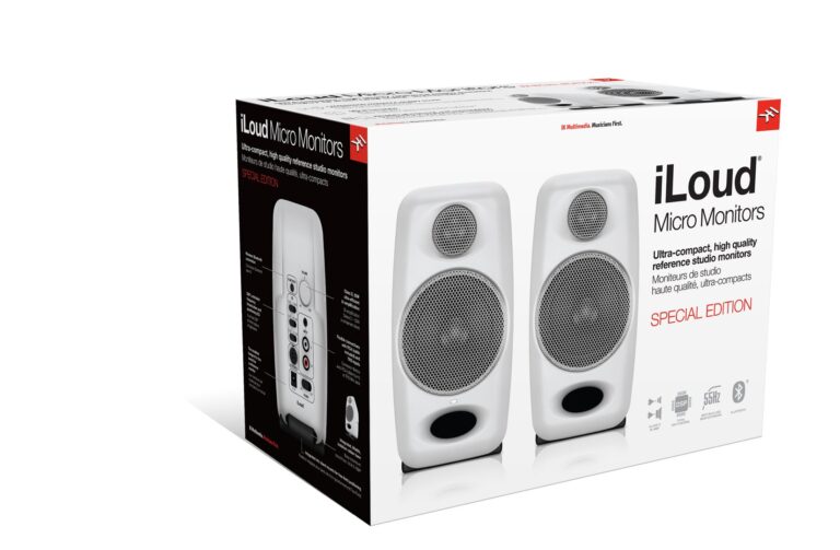 IK Multimedia iLoud Micro Monitor White 50 watt Portable Wireless Bluetooth Studio Reference Monitors, Dual Speakers for Music Production, Mixing, Mastering, Composing, producing and DJs - Image 2