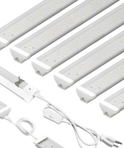 SZHLUX 8FT 110W LED Shop Light, 17400LM 5000K Utility Shop Light, Linkable Daylight White Shop Lights, Integrated LED Ceiling Light Fixture, Garage Light, LED Tube Light for Workshop