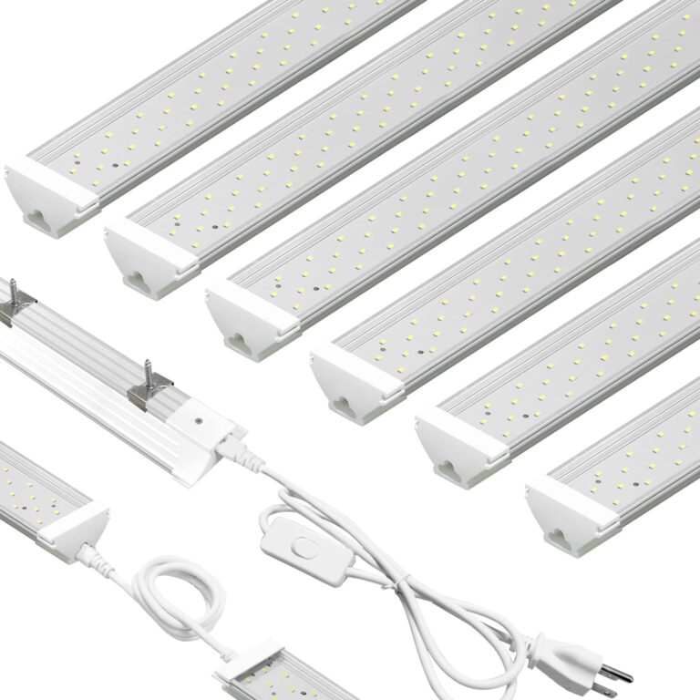 SZHLUX 8FT 110W LED Shop Light, 17400LM 5000K Utility Shop Light, Linkable Daylight White Shop Lights, Integrated LED Ceiling Light Fixture, Garage Light, LED Tube Light for Workshop