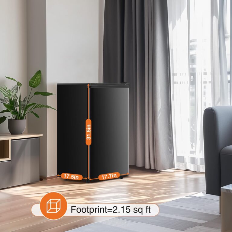 Sweetcrispy 3.2 Cu.Ft Mini Fridge with Freezer Small Refrigerator Single Door Adjustable Thermostat Energy-efficient Low Noise, Compact Fridge for Bedroom, Office, Dorm (Black) - Image 5