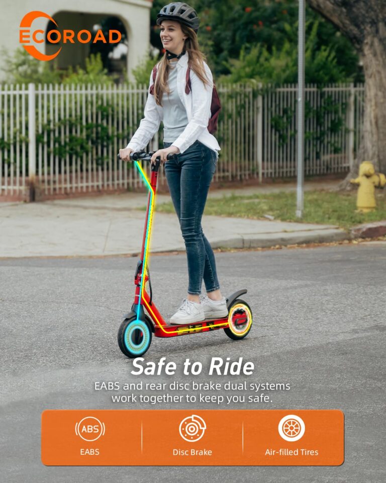 ECOROAD EC6 Electric Scooter for Adults, 15Miles Long Range,19Mph Top Speed, Commuting Electric Scooter with Cruise Control, Double Braking Systems E Scooter for Adults and Teens - Image 6