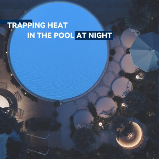 BigXwell Solar Pool Cover, 12Mil Round 18 Foot Solar Blanket for Above-Ground and In-Ground Pools, Swimming Pool, Blue 1200Series (Round 18 FT) - Image 2