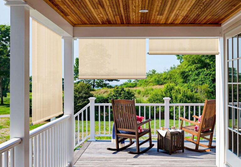 Patio Paradise Shades Roll Up Outdoor 7'Wx13'H Roller Shade Exterior Patio Blinds for Outside Porch Deck Balcony Pergola Carport, Beige - Image 5