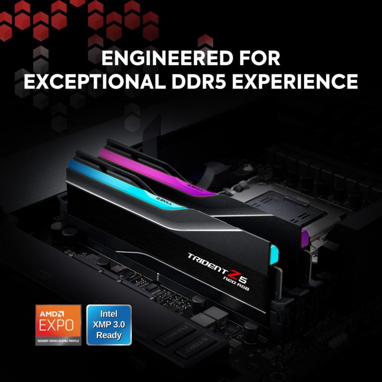 G.SKILL Trident Z5 Neo RGB Series (AMD Expo & Intel XMP 3.0) DDR5 RAM 64GB (2x32GB) 6000MT/s CL36-36-36-96 1.35V Desktop Computer Memory U-DIMM - Matte Black (F5-6000J3636F32GX2-TZ5NR) - Image 6