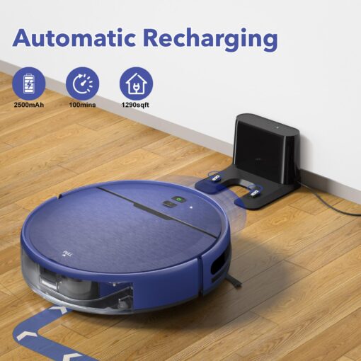 Robot Vacuum and Mop Combo, 2-in-1 Robot Vacuum Cleaner with Strong Suction, Compatible with APP/Home Integration, Schedule, Long battery life, Tangle-free, Ideal for Pet hair and Low Pile carpets - Image 2