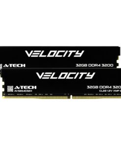 A-Tech Velocity RAM 64GB (2x32GB) DDR4 3200MHz (PC4-25600) XMP 2.0 UDIMM 1.2V Non-ECC DIMM 288-Pin Desktop Computer Gaming Memory - AV2K32G4D32X