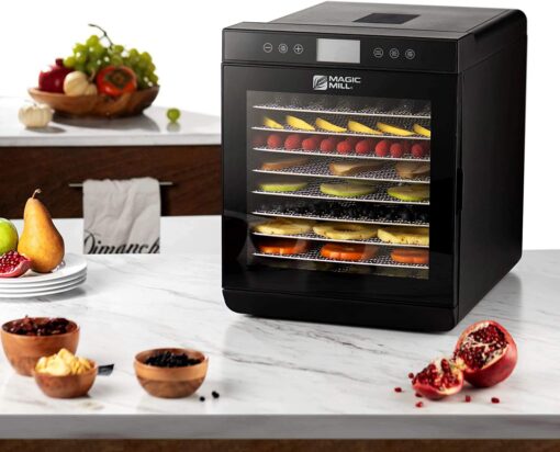 Magic Mill Food Dehydrator Machine (10 Stainless Steel Trays) Digital Adjustable Timer | Temperature Control | Keep Warm Function | Dryer for Jerky, Herb, Meat, Beef, Fruit and To Dry Vegetables - Image 3