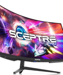 Sceptre 34-Inch Curved Ultrawide WQHD Monitor 3440 x 1440 R1500 up to 165Hz DisplayPort x2 99% sRGB 1ms Picture by Picture, Machine Black 2023 (C345B-QUT168)