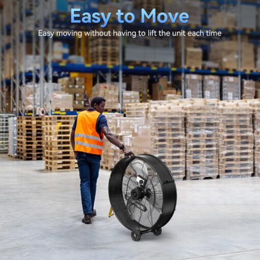 CCGIRU 14000 CFM 30" High Velocity Industrial Drum Fan, 3-Speed Heavy Duty Industrial Shop Fan for Warehouse, Workshops, Garage, Factory and Basement - UL Safety Listed - Image 3