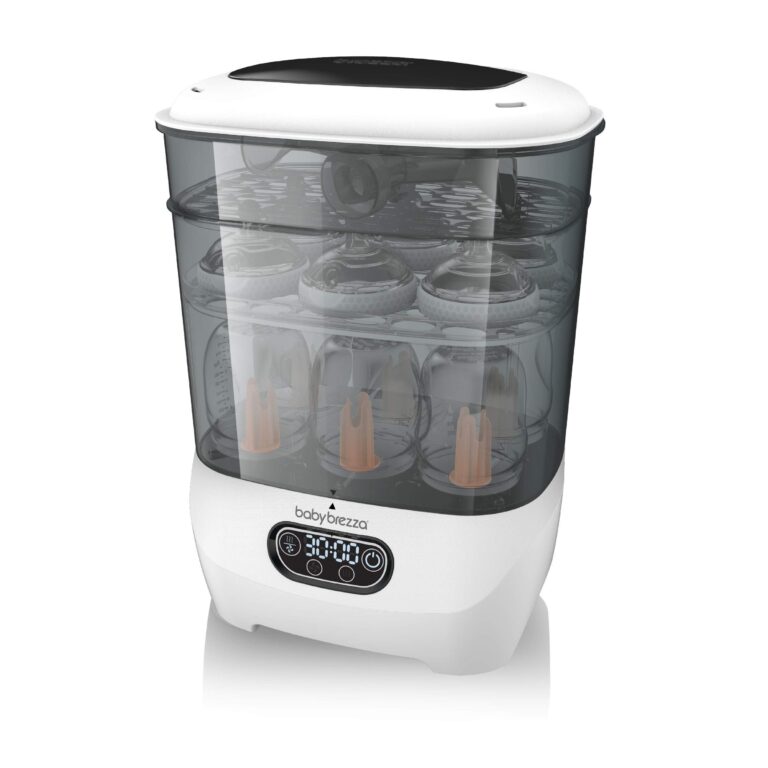 Baby Brezza Bottle Sterilizer and Dryer Advanced – Electric Steam Sterilization Machine Universal Sterilizing for All Bottles: Plastic + Glass Pacifiers Breast Pump Parts - HEPA Filtration