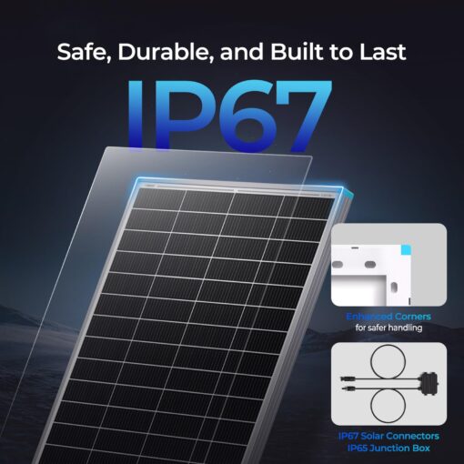 Renogy 16BB N-Type 175 Watt Solar Panel, 12V 175W Solar Panel 25% High-Efficiency, PV Module Power Charger for RV Marine Cabin Roof Home Farm Battery and Other Off-Grid Applications - Image 2