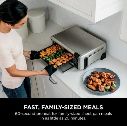 Ninja Foodi 9 in 1 Digital Multi-Functional Cooking, Air Fry Oven, Convection Oven, Toaster, Flip-Away Storage, Air Roast, Bake, Broil, Dehydrate, Reheat, 1800 Watts, Stainless Steel (102A) - Image 5