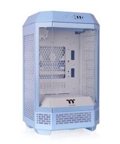 Thermaltake Tower 250 Hydrangea Blue Mini-ITX Mini Tower; 2x120mm CT Fans Included; 360mm Radiator Support; 360mm GPU Clearance; Dual Chamber; CA-1Z9-00SFWN-00