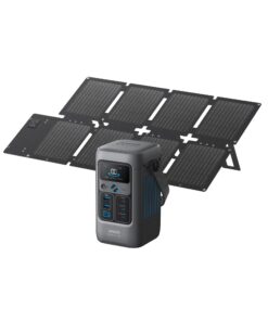 Anker SOLIX C200 DC Power Bank Station (60,000mAh) and 60W Solar Panel, 192Wh Portable Power Station, LiFePO4 Battery, 200W Solar Generator, for Outdoor, Camping, Traveling, and Emergencies